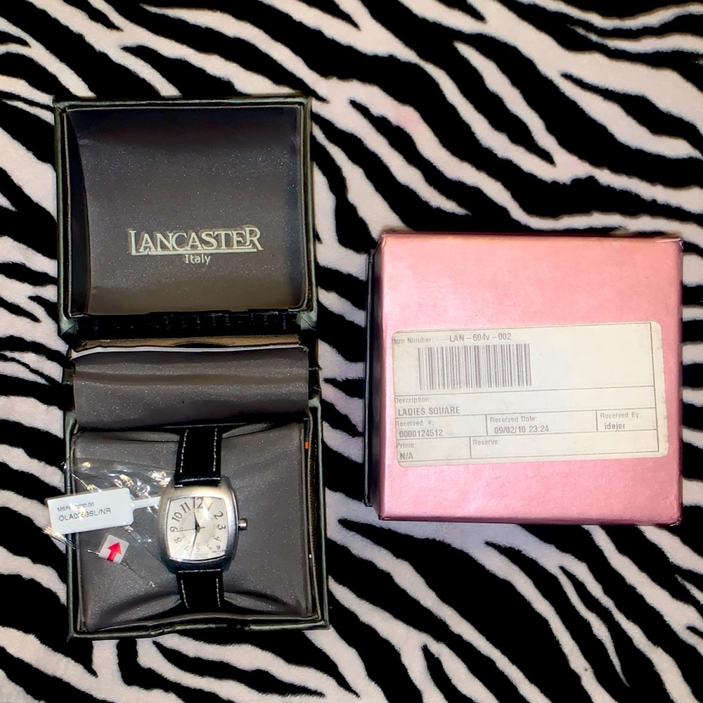 🎁New Lancaster Italy White/Black watch OLA0253SL/NR